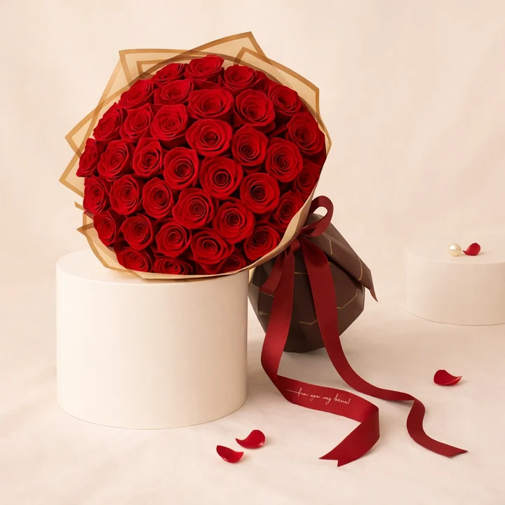 50 red roses luxury love bouquet