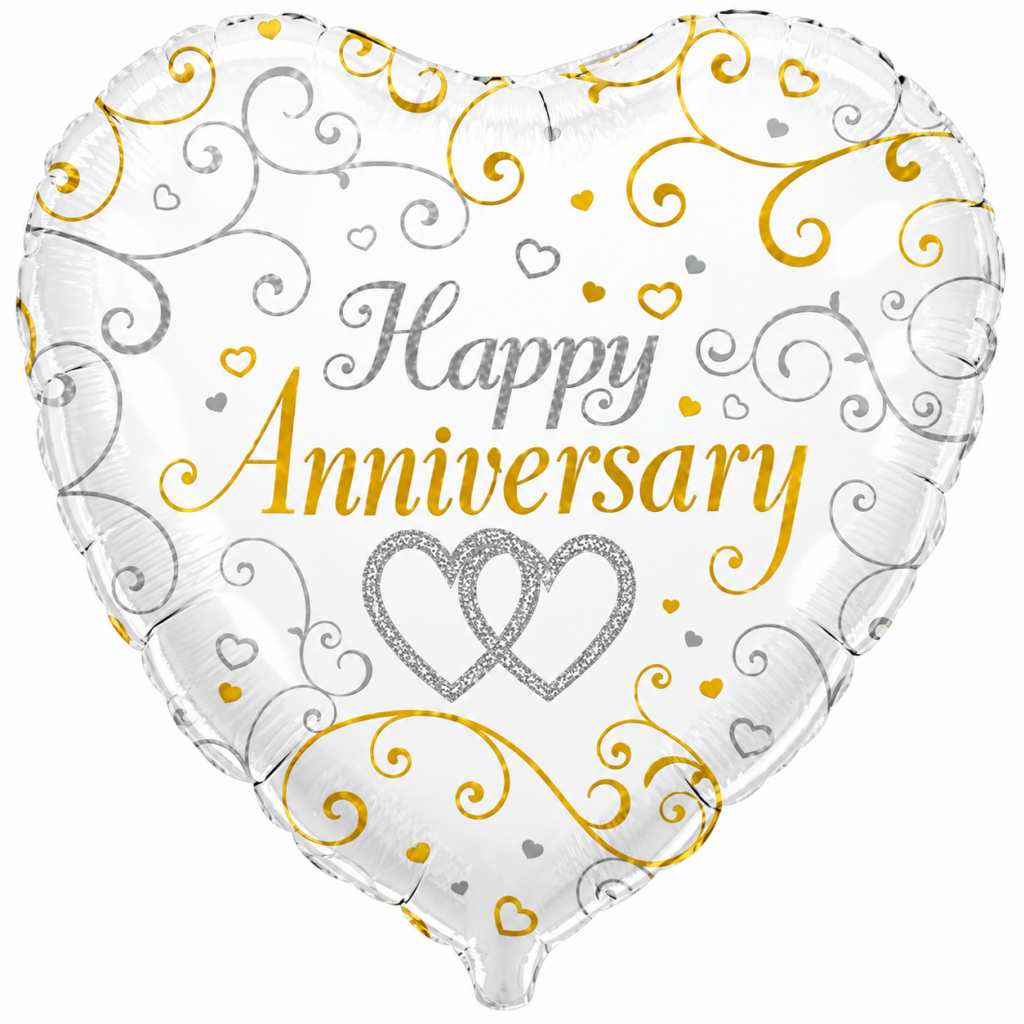 anniversary heart foil balloon