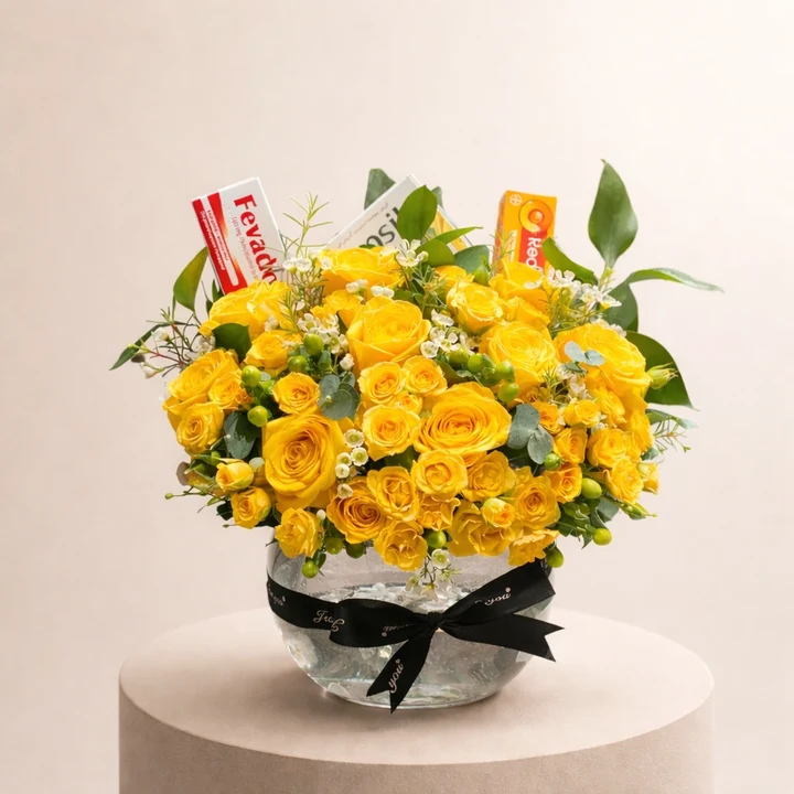 sunshine get well rose arrangement
