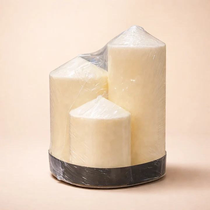 elegant ivory pillar candle set